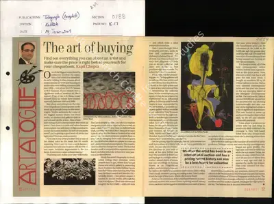 Kapil Chopra (Reporter), The Art of Buying, 2009, Newspaper Clipping