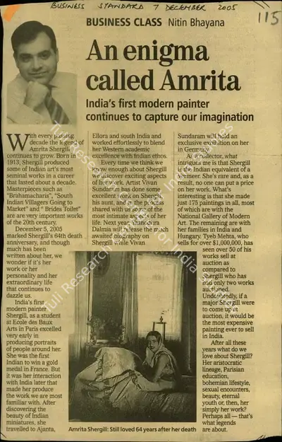 Nitin Bhayana (Reporter), An Enigma Called Amrita, 2005, Newspaper Clipping