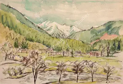 K.K. Hebbar (Artist), Pehelgam, 1957, Painting