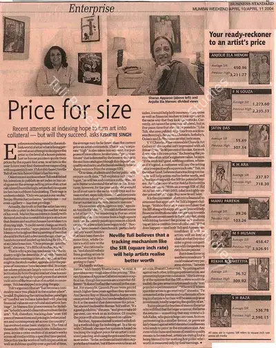 Kishore Singh (Writer), Price for size, 2004, Newspaper Clipping