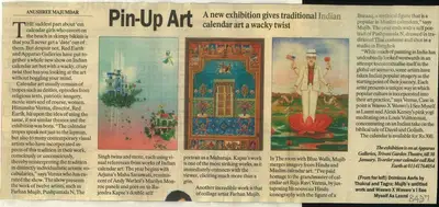 Anushree Majumdar (Reporter), Pin-up Art, 2009, Newspaper Clipping