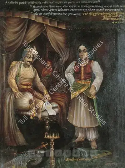 Baburao Painter (Artist), Bajirao & Begum Mastani, 1925, Painting