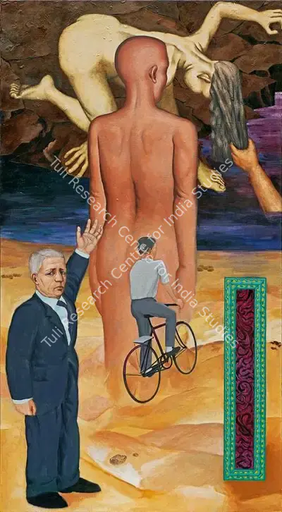 Patwardhan, Sudhir (Artist). Moral Counsel, 1998 | Painting, Pu.Mum/23.02.23, 2023 · Pundole