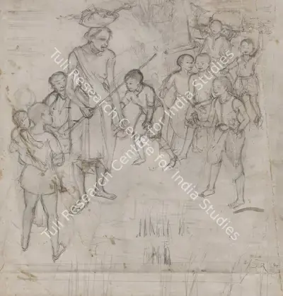 N.S. Bendre (Artist), Untitled, 1956, Drawing