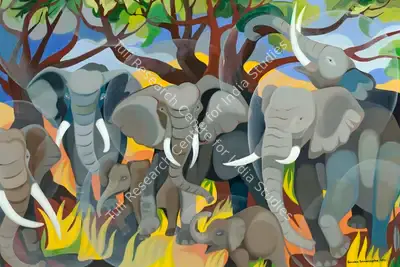 Senaka&nbsp;Senanayake (Artist), Untitled (Elephants), 1992, Painting