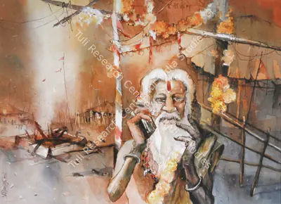Pradip Maitra (Artist), Sadhu, Painting
