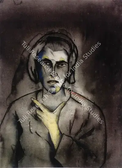 Anju Dodiya (Artist), Untitled (Self Portrait), 2000, Painting