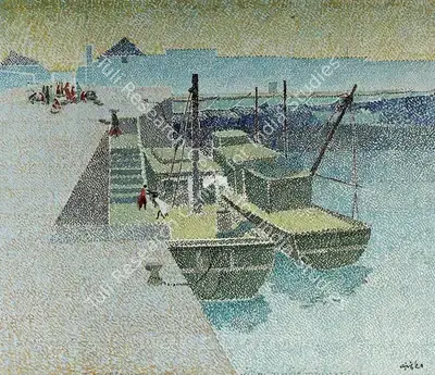Bendre, N.S. (Artist). Boats At Porbunder, n.d. | Painting, So.NeY/29.03.06