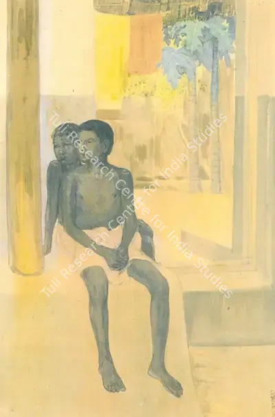 Sushil Sen (Artist), Santal Boys, Painting
