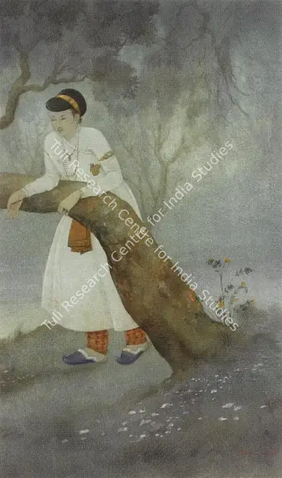 Bengal School (Artist), A Prince in Contemplation in a Forest, 1941, Painting