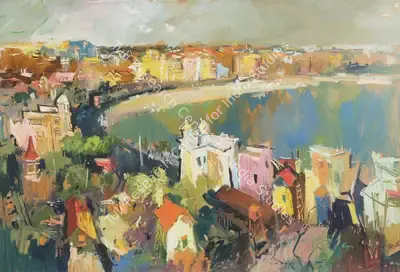 S.H. Raza (Artist), Bombay from Malabar Hill, 1948, Painting