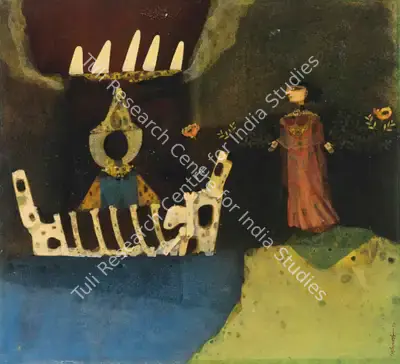 Pyne, Ganesh (Artist). Untitled. Tempera on canvas laid on card, 1979 | Painting | FineArts | 00645659