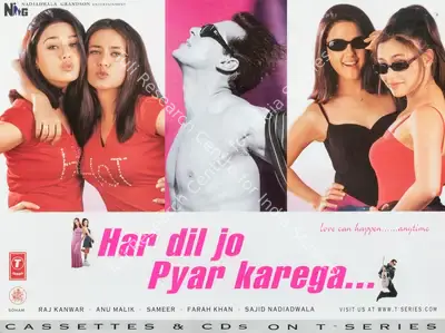 Sajid Nadiadwala (Producer), Har Dil Jo Pyar Karega, 2000, Full Sheet Poster