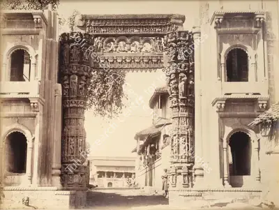 Lala Deen Dayal (Photographer), Ancient Gate at Rewa, Antiquarian Photograph