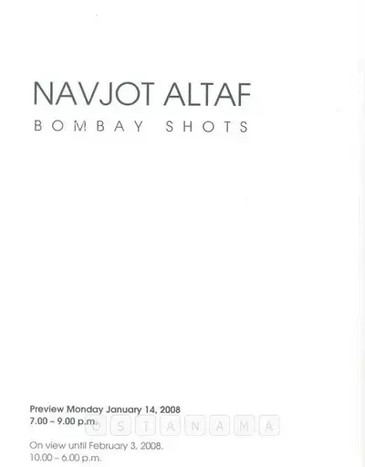 Navjot (Artist), Navjot Altaf, 2008, Solo Exhibition Invitation