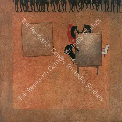 Broota, Rameshwar (Artist). Spectators, 1978 | Painting, Pu.Onl/07.12.23, 2023 · Pundole