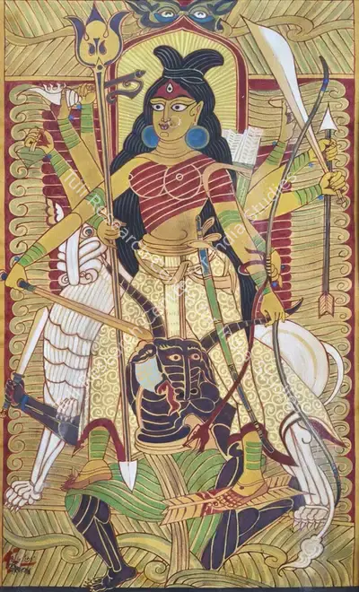 Dipen Bose (Artist), Untitled (Durga), 1964, Painting