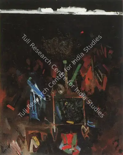 Shankar Palsikar (Artist), OM, 1968, Painting