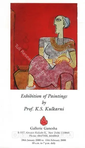 K.S. Kulkarni (Artist), Prof. K.S. Kulkarni, 2000, Solo Exhibition Invitation