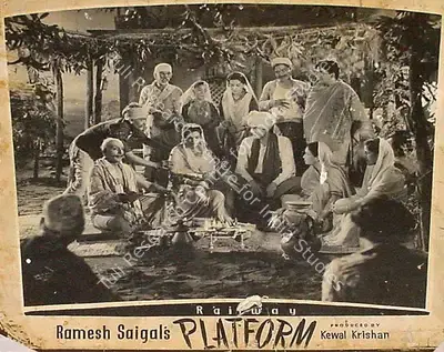 Dronacharya (Cinematographer), Railway Platform, 1955, Lobby Card
