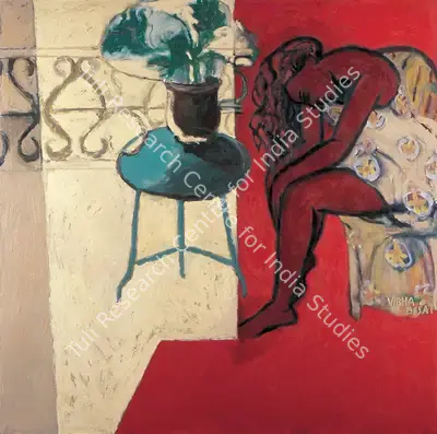 Vibha Desai (Artist), Woman in Red Shadow, 2002, Painting