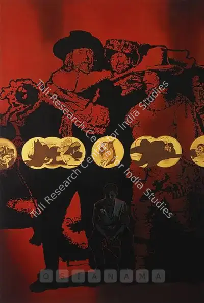 Sachin Karne (Artist), Multiple Nightwatchmen VII, 2005, Painting