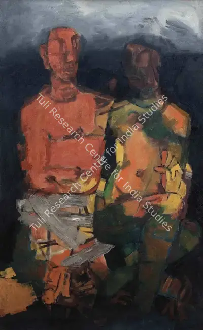 M.F. Husain (Artist), Eternal Lovers, 1968, Painting