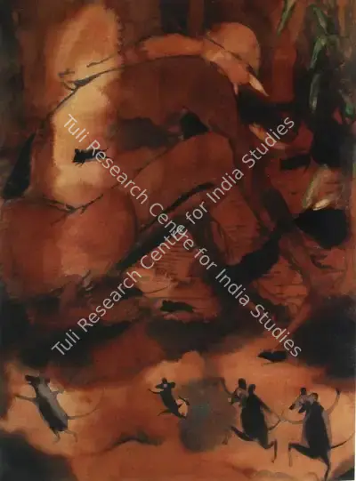 Atul Dodiya (Artist), Bapu - Planting, 1997, Painting