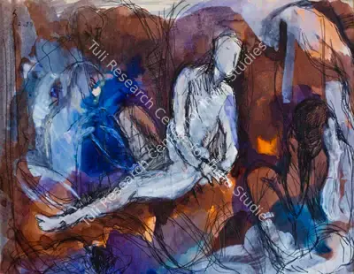 Somnath Hore (Artist), Untitled (Figures), 1978, Painting