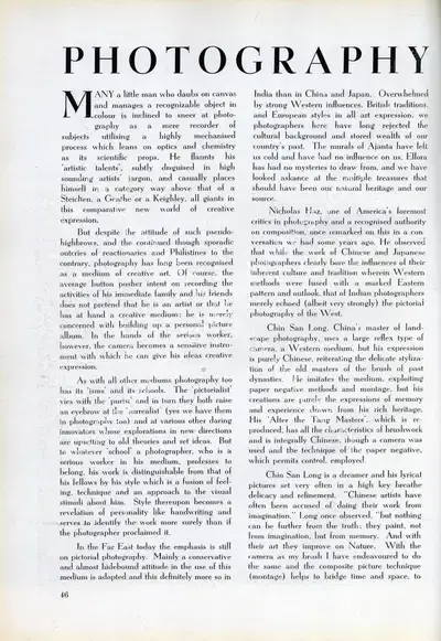 Sam Tata (Essayist), Photography in India and the Far East, 1949, Essay
