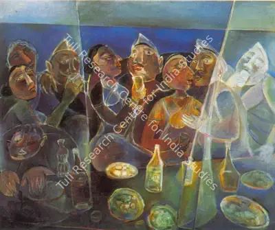 Sen, Paritosh (Artist). The Party. Oil on canvas, 1989 | Painting | FineArts | 00374138