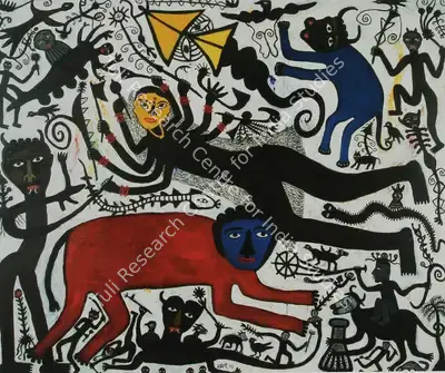 Madhavi Parekh (Artist), Durga, 2005, Painting