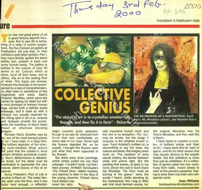 Dean Williams (Writer), Collective Genius, 2000, Newspaper clipping
