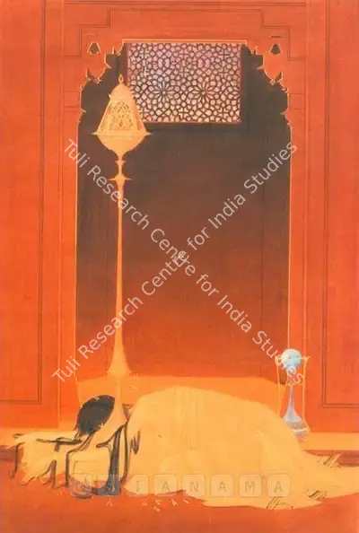 Chughtai, M.A.R. (Artist). The Extinguished Flame, n.d. | Painting, Bon.Lon/11.07.00