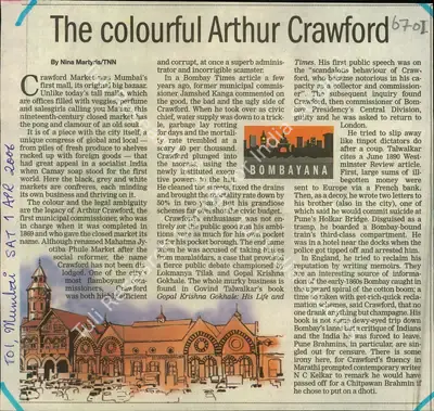 Nina Martyris (Reporter), The Colourful Arthur Crawford, 2006, Newspaper Clipping