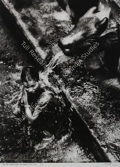 T.S. Satyan (Artist), Holy Bath Basavakalyan Karnataka, India, 1972, Print