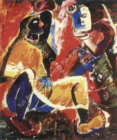 Husain, M. F. (Artist). Mirror. Oil on canvas, 1949 | Maqbool Fida Husain, 2008 | Painting | FineArts | 00495165