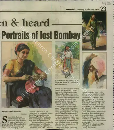 Portraits of lost Bombay, 2009, Newspaper Clipping