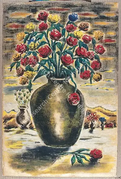 K.H. Ara (Artist), Still Life with Flowers, 1969, Painting