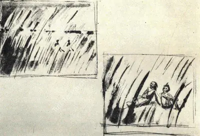 Satyajit Ray (Artist), From the Series of Wash Drawing by Ray serving as Screenplay for Pather Panchali, 1995, Drawing