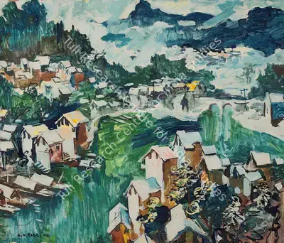 S.H. Raza (Artist), Untitled, 1949, Painting