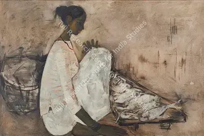 B. Prabha (Artist), Fisher Girl, 1966, Painting