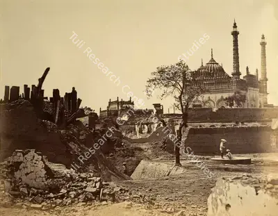 Felice Beato (Photographer), Battery near the Begum Kothi, Lucknow, 1858, Antiquarian Photograph