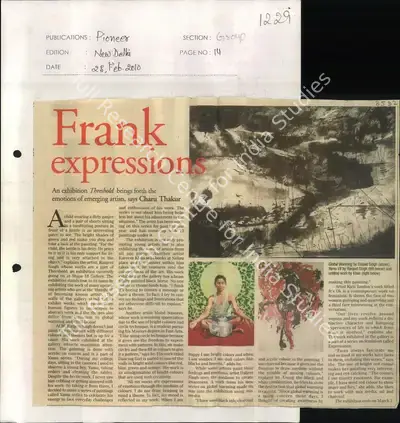Charu Thakur (Reporter), Frank Expressions, 2010, Newspaper Clipping