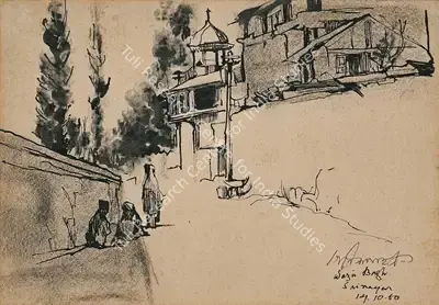 Ganesh Pyne (Artist), Wazir Bagh, 1960, Painting