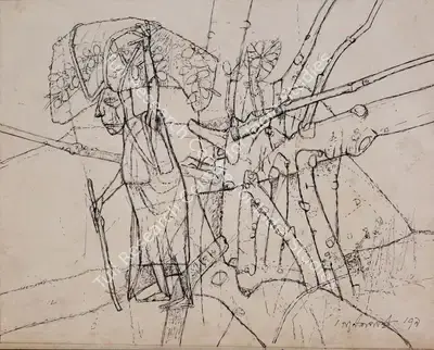 Ganesh Pyne (Artist), Untitled, 1979, Painting