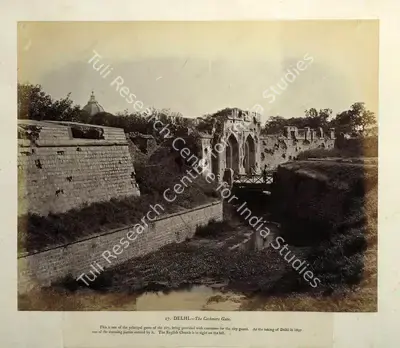 Eugene Clutterbuck Impey (Photographer), Delhi. The Cashmere Gate, Antiquarian Photograph