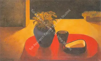 Paramjit Singh (Artist), Still Life with Red Table, 1966, Painting