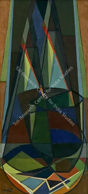 Jehangir Sabavala (Artist), Still Life with Bottles, 1961, Painting