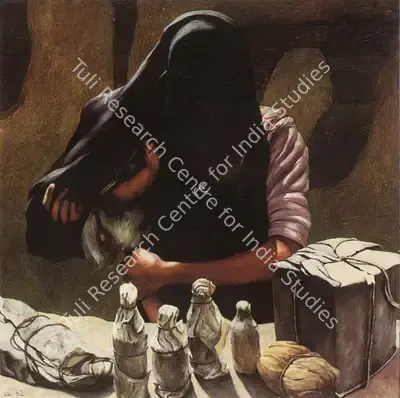 Bikash Bhattacharjee (Artist), To Wait For, 1982, Painting